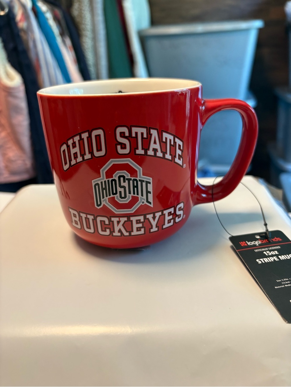 Buckeyes Red Ceramic 15oz. Mug - Team Logo